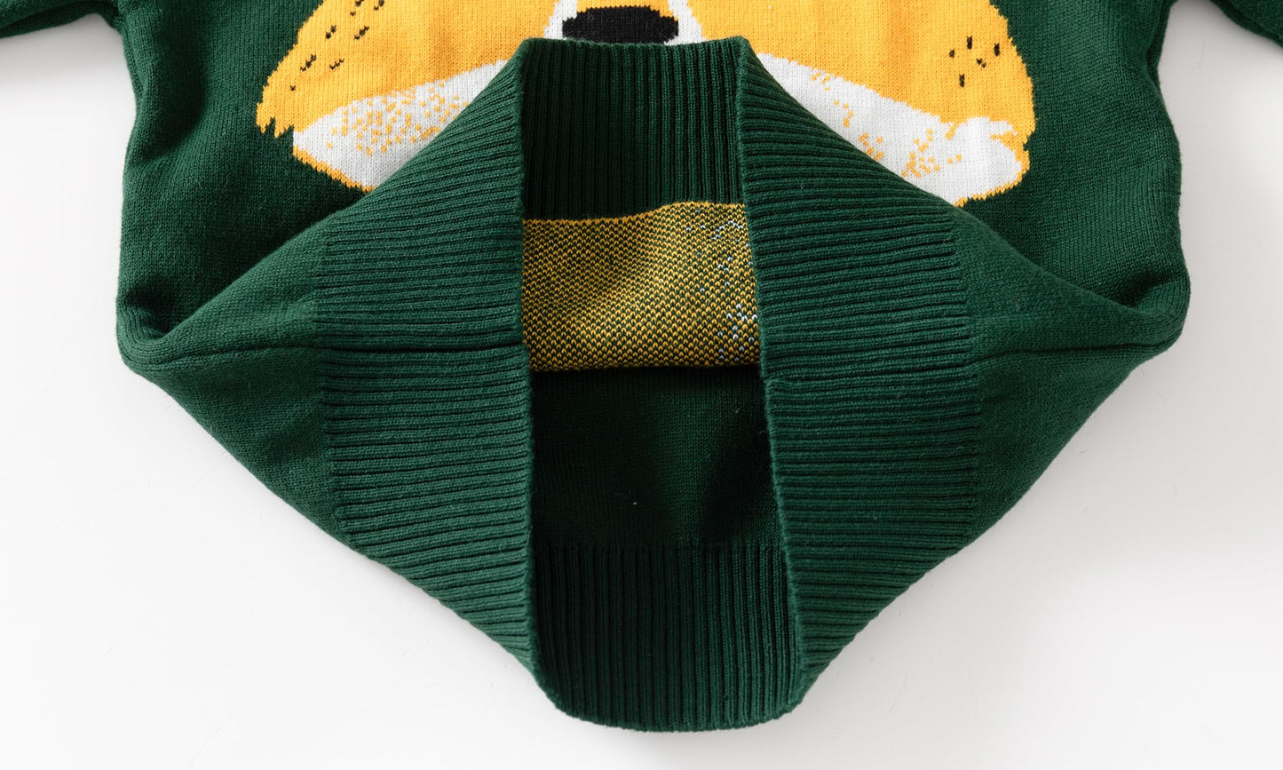 Huaer& Baby Boys Girls Knit Sweater Round Neck Long Sleeve Unisex Cotton Cartoon Animal Pullover Sweatshirt(5T Green Fox)