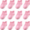 Aroveea Toddler Socks Non Slip Grip Baby Socks 6-12 Months Old 12 Pack For Toddler Boys Girls Kids Socks,Cute Pink Baby Socks