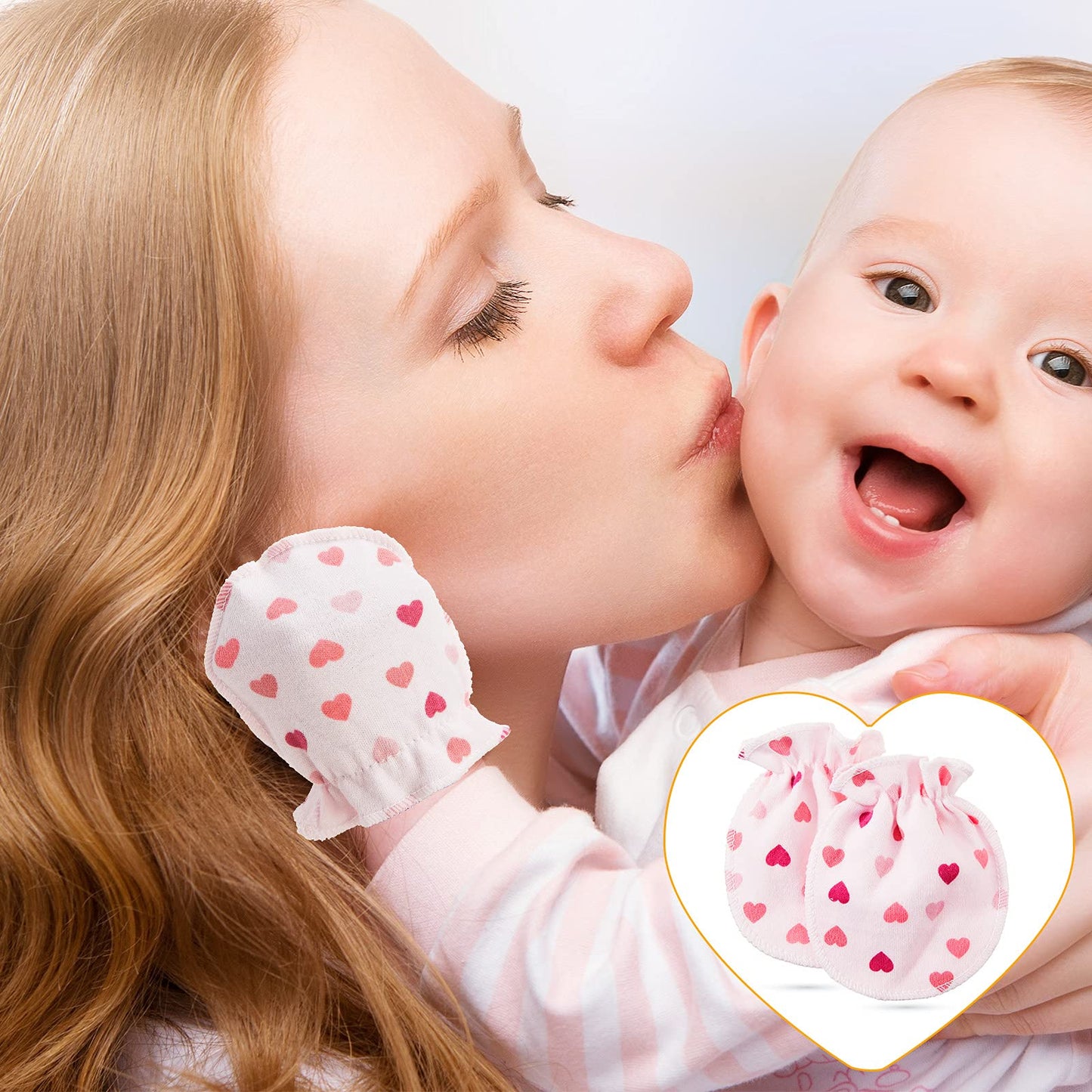 Geyoga Newborn Baby Mittens No Scratch Mittens Soft Elastic Infant Baby Gloves Mittens For 0-6 Months Baby(Cute Style, 24 Pairs)