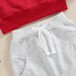 Valentine 'S Day Outfit Clothes Set Infant Toddler Baby Boy Long Sleeve Sweatshirt And Pants Set (Red, 6-12 Months)