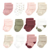 Hudson Baby Unisex Baby Cotton Rich Newborn And Terry Socks, Mauve Sage Dot, 6-12 Months