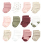Hudson Baby Unisex Baby Cotton Rich Newborn And Terry Socks, Mauve Sage Dot, 0-6 Months