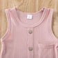 Iddolaka Newborn Summer Baby Boy Girl Romper Bodysuit Jumpsuit Playsuit One Piece Outfit Clothes (Pink, 6-12 Months)