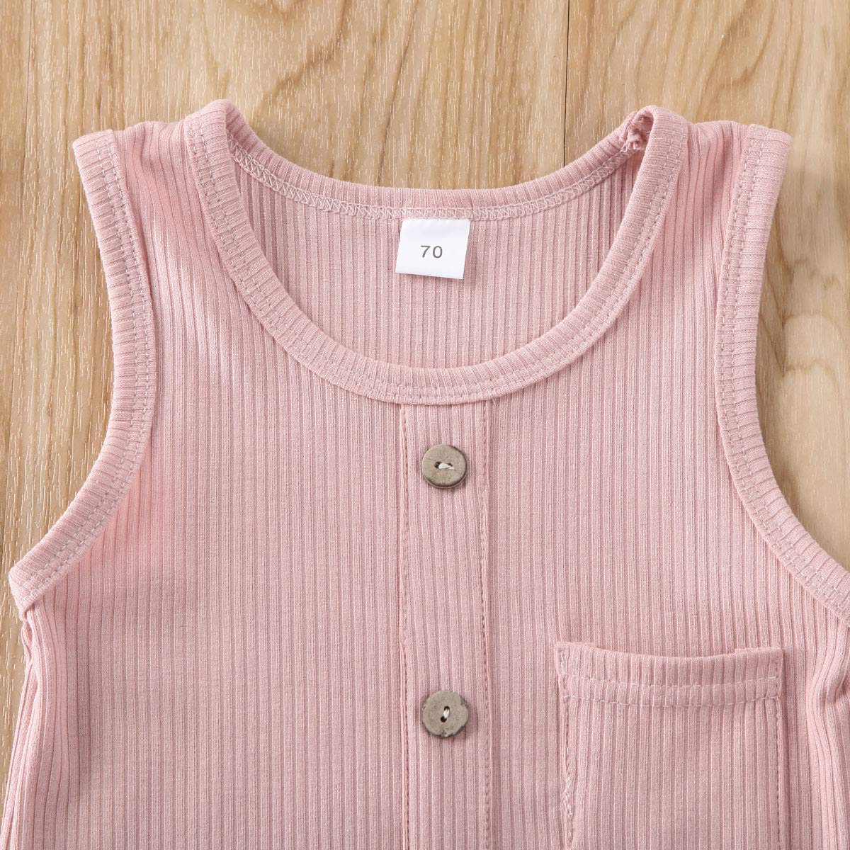 Iddolaka Newborn Summer Baby Boy Girl Romper Bodysuit Jumpsuit Playsuit One Piece Outfit Clothes (Pink, 6-12 Months)