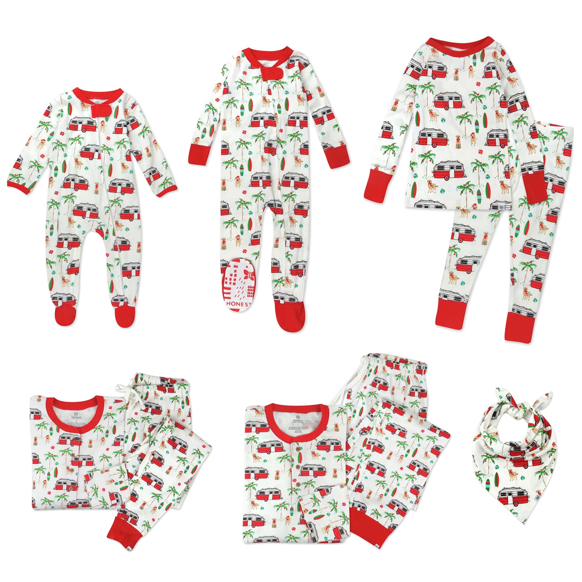 Honestbaby Baby 2-Piece Organic Cotton Holiday Family Jammies Pajamas, Have A Ball, 24 Months