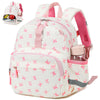 LOIDOU Toddler Backpack for Girls, Mini Preschool Backpack for Kids 2-4, kids travel backpack Small Diaper Daycare Bag (Beige-Pi
