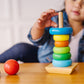 Melissa & Doug Rainbow Stacker Wooden Ring Educational Toy - Wooden Rainbow Stacking Rings Baby Toy, Stacker Toys For Infants An