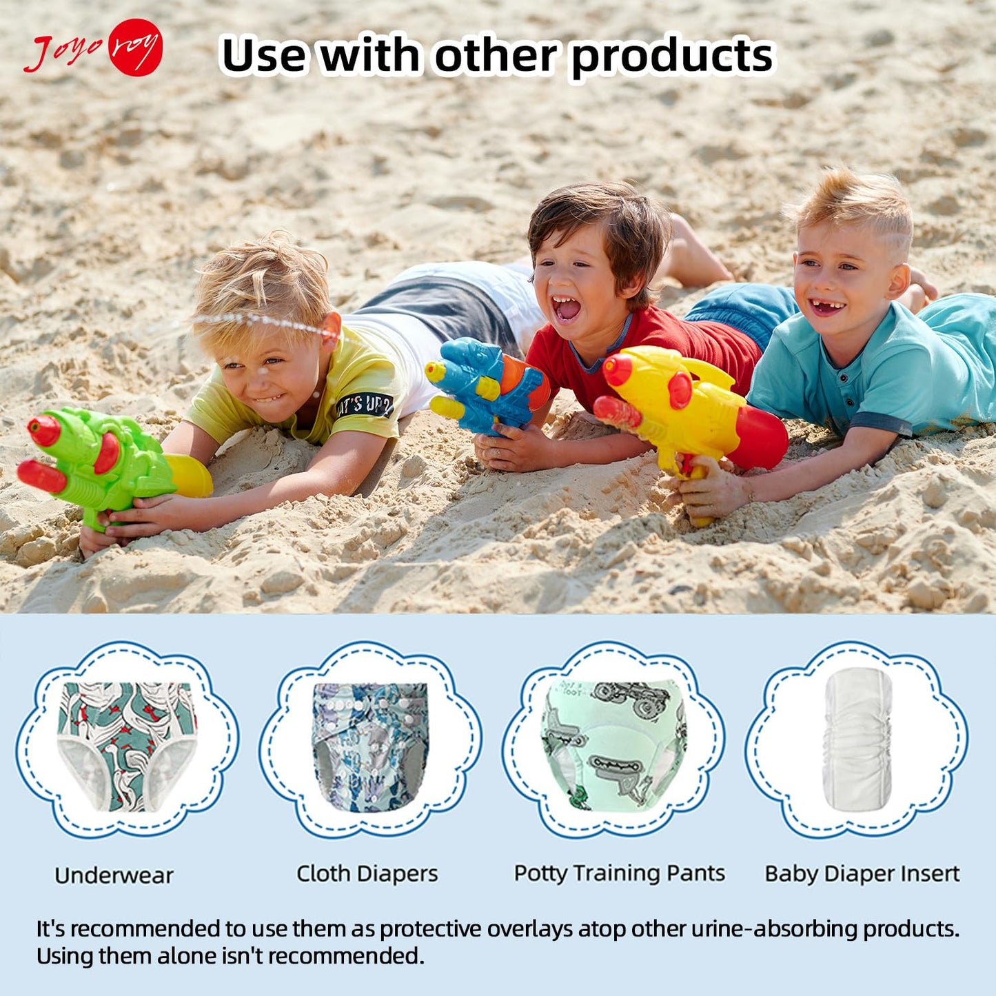 Joyo Roy Training Underwear For Boys - 1T Rubber Pants For Potty Training - Plastic Diaper Cover - Swim Diaper Covers For Toddle
