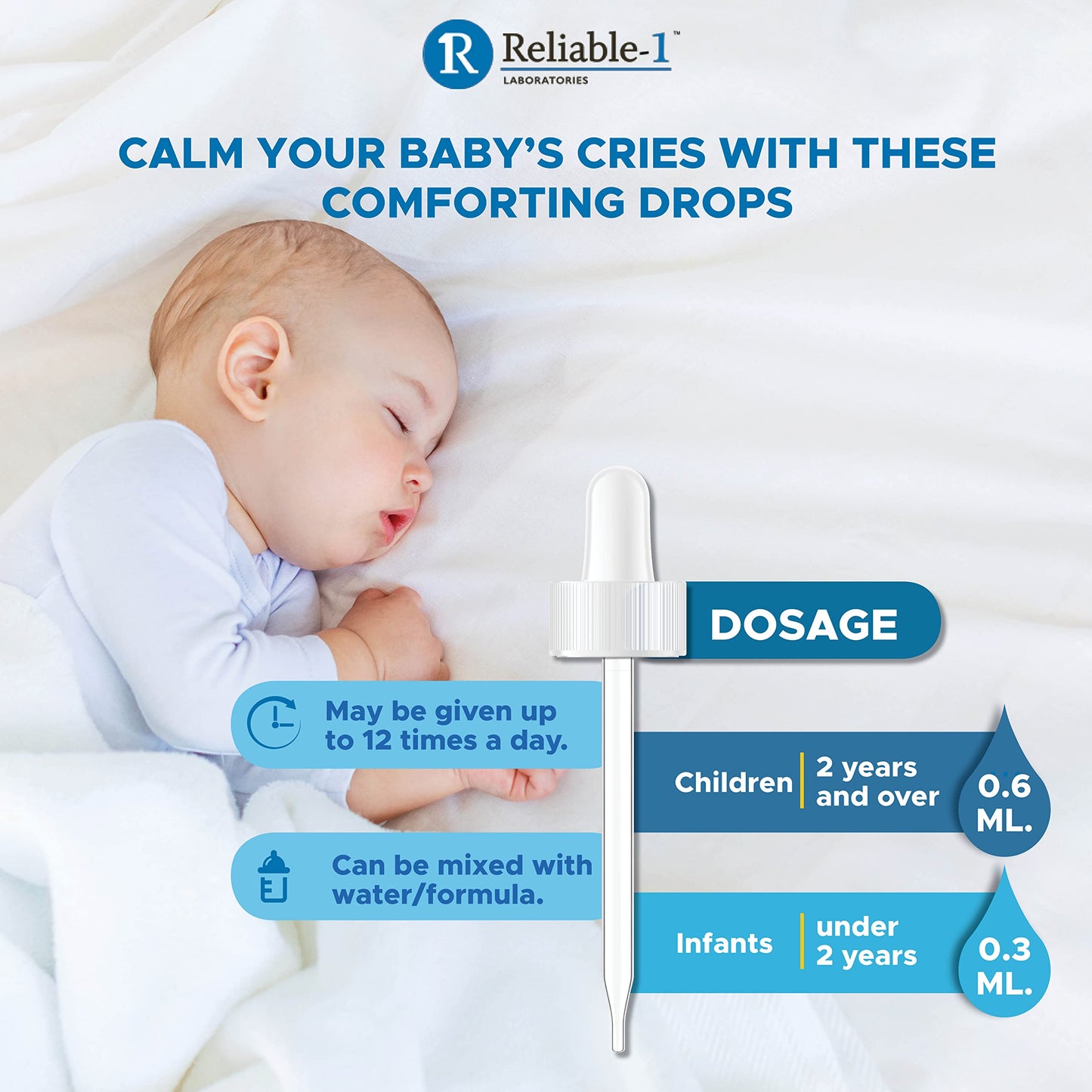 Reliable-1 Laboratories Infants Gas Relief Drops Stomach Relief Gas Drops For Babies, Infants And Toddlers | Simethicone Baby Ga