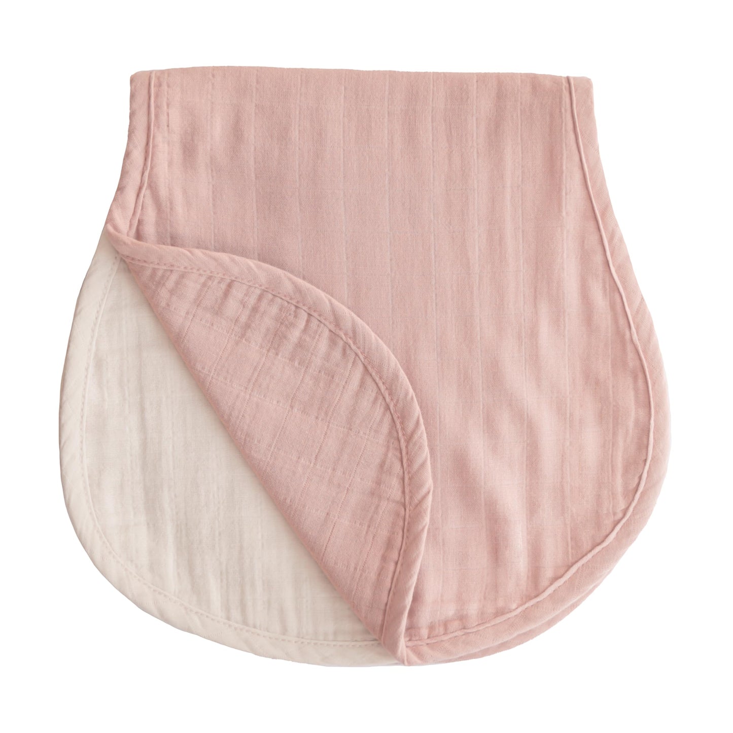 mushie Muslin Baby Burp Cloths | 100% Organic Cotton, Set of 2 (Blush/Fog)