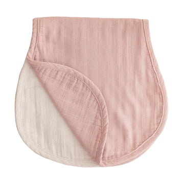 mushie Muslin Baby Burp Cloths | 100% Organic Cotton, Set of 2 (Blush/Fog)