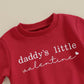 Fiomva Baby Girl Valentines Day Outfit Toddler Daddys Girls Clothes Infant Sweatshirt Pants Set Newborn Matching Suit (S Daddys