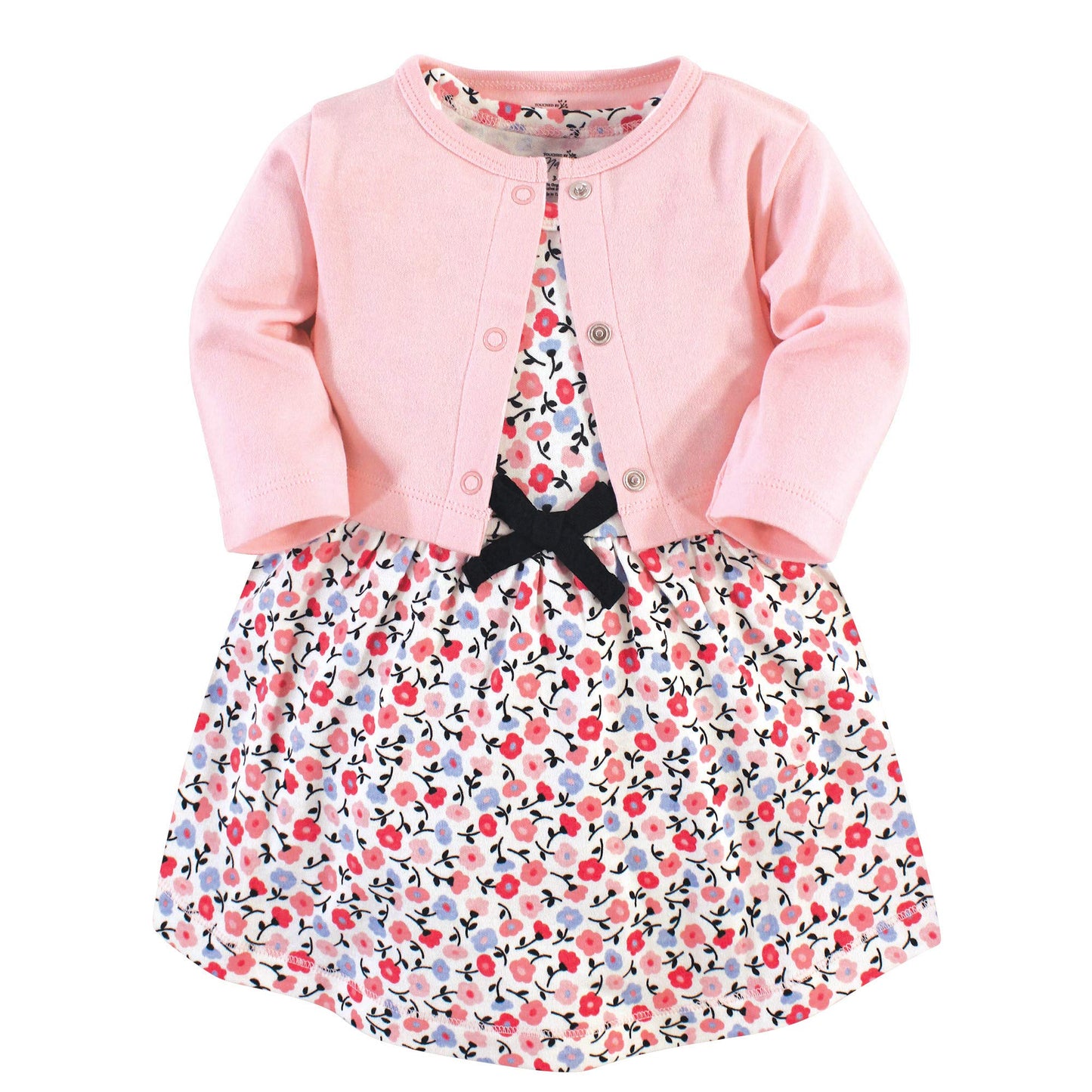 Touched By Nature Baby Girls' Organic Cotton Dress And Cardigan, Ditsy Floral, 6-9 Months