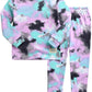 Vaenait Baby Kids Junior 100% Cotton Sleepwear Pajamas 2Pcs Set Tiedye-Lavenderblack-247 Xs