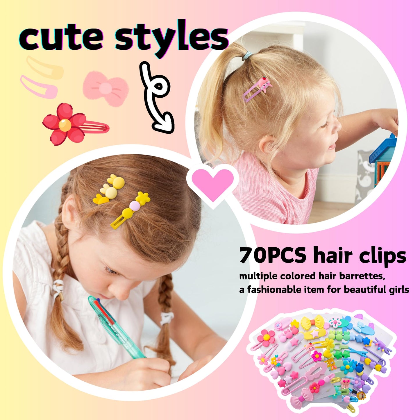 Maitianisk 25Pcs Hair Accessories For Girls Little Girl Hair Clips Barrettes For Baby Toddler Teens Women Kids Cute Candy Colorf