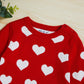 Baby Girl Valentine'S Day Outfit Toddler Kids Love Long Sleeve Knit Sweater Crewneck Pullover Sweatshirt Tops Dress (Red2, 2-3T)
