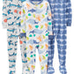 Simple Joys By Carter'S Baby Boys' 3-Pack Snug Fit Footed Cotton Pajamas, Sea Life/Shark/Tie Dye, 6-9 Months