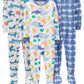 Simple Joys By Carter'S Baby Boys' 3-Pack Snug Fit Footed Cotton Pajamas, Sea Life/Shark/Tie Dye, 18 Months