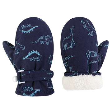 Fynnsure Toddler Mittens Lined Fleece Snow Gloves For Boys Girls Kids Winter Ski Gloves Baby Mittens Blue 4-6 Years