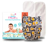 Apple Blossoms Reusable Cloth Diaper For Babies 3M To 3Y | Cpsia Certified 300+Wash |Washable & Adjustable Snap Button | Pack In