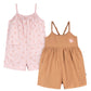 Gerber Baby Girls Toddler 2-Pack Sleeveless Romper Jumpsuit, Rust Floral, 5T