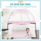 Dream On Me Ziggy Square Playpen With Canopy | Baby Playpen | Portable And Lightweight | Playpen For Babies And Toddler | Pink