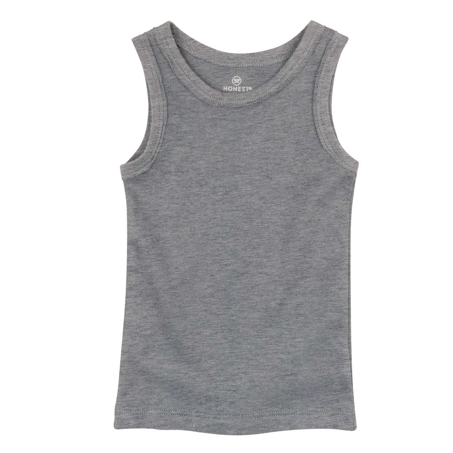 Honestbaby Sleeveless Muscle T-Shirts 100% Organic Cotton For Infant Baby And Toddler Boys, Girls, 5-Pack Gray Ombre, 5T