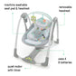 Ingenuity Swing 'N Go 5-Speed Baby Swing - Foldable, Portable, 2 Plush Toys & Sounds, 0-9 Months 6-20 Lbs (Hugs & Hoots)