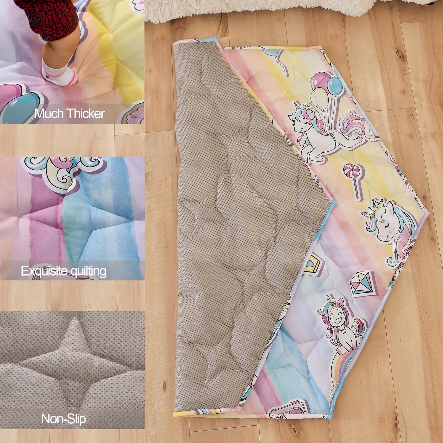 Hexagon Baby Play Mat For Floor,51'  59' Thicken Ultra Soft Playmat, Washable 6 Panel Playpen Mat Non-Slip Crawling Mat For Ba
