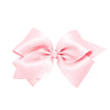 Wee Ones Girls Classic French Satin Hair Bow On A Weestay No-Slip Hair Clip Wknot Wrap Center, King, Light Pink