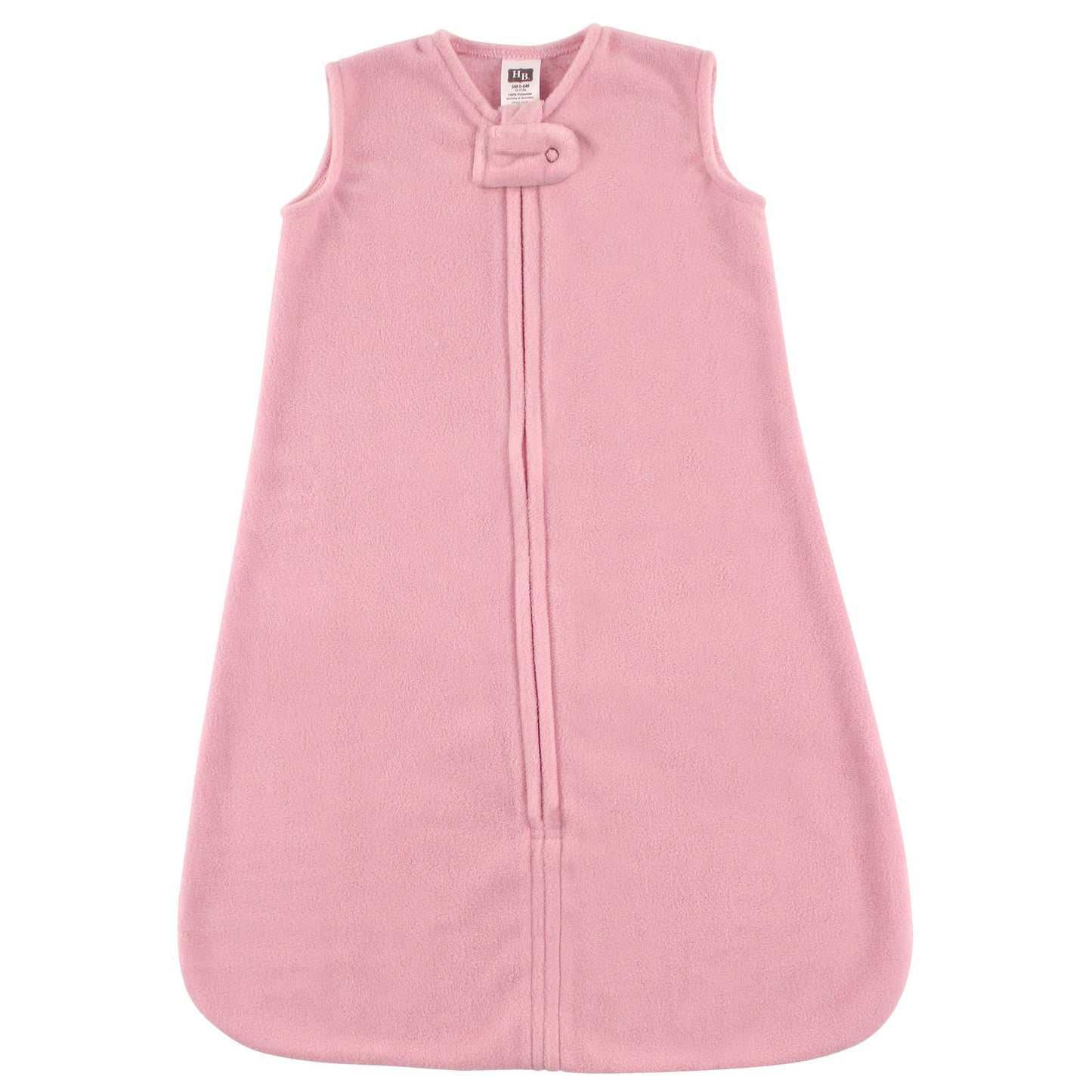 Hudson Baby Unisex Baby Plush Sleeping Bag, Sack, Blanket, Solid Light Pink Fleece, 6-12 Months