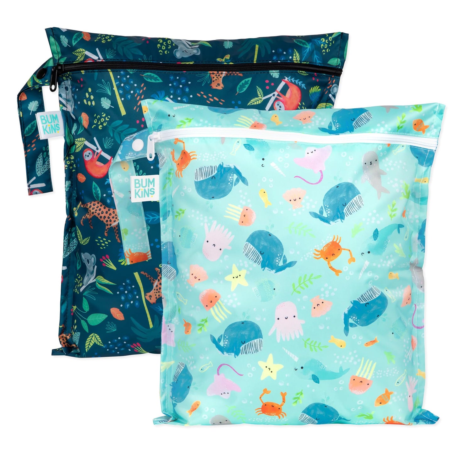 Bumkins - Waterproof Wet Bag - For Baby, Travel, Swim Suit, Cloth Diapers, Pump Parts, Pool, Gym, Toiletry, Strap to Stroller - 