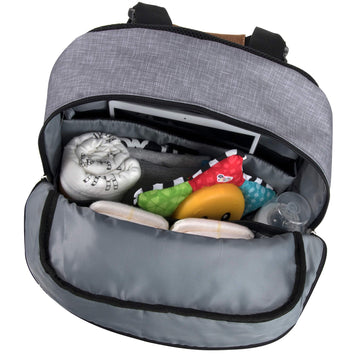 Fisher-Price Fastfinder Multipocket Grey Diaper Bag Backpack With Changing Pad And Stroller Straps (Grey)