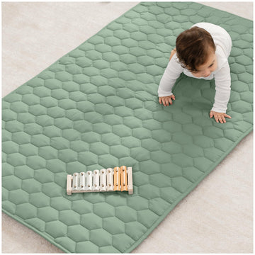 Comfy Cubs Rectangle Kids Play Mat - Small 36 X 60 Inches Soft Quilted Baby Floor Mat With Non-Slip Bottom - Plush Design For To