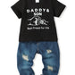 Renotemy 18-24 Months Toddler Boy Outfits - Black T-shirt & Denim Ripped Pants Set