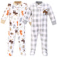 Hudson Baby Unisex Baby Fleece Sleep And Play, Woodland, 3-6 Months