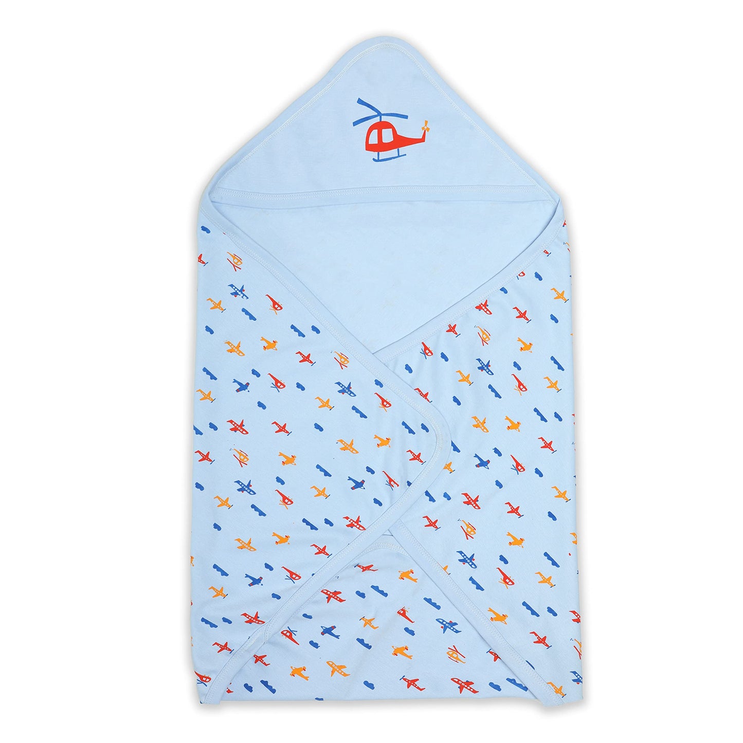 Luvlap Cotton Hooded Wrapper  Baby Towel For New Born | Big Size 75Cm X 75Cm | Soft, Safe & SkinFriendly | Perfect For Newborn