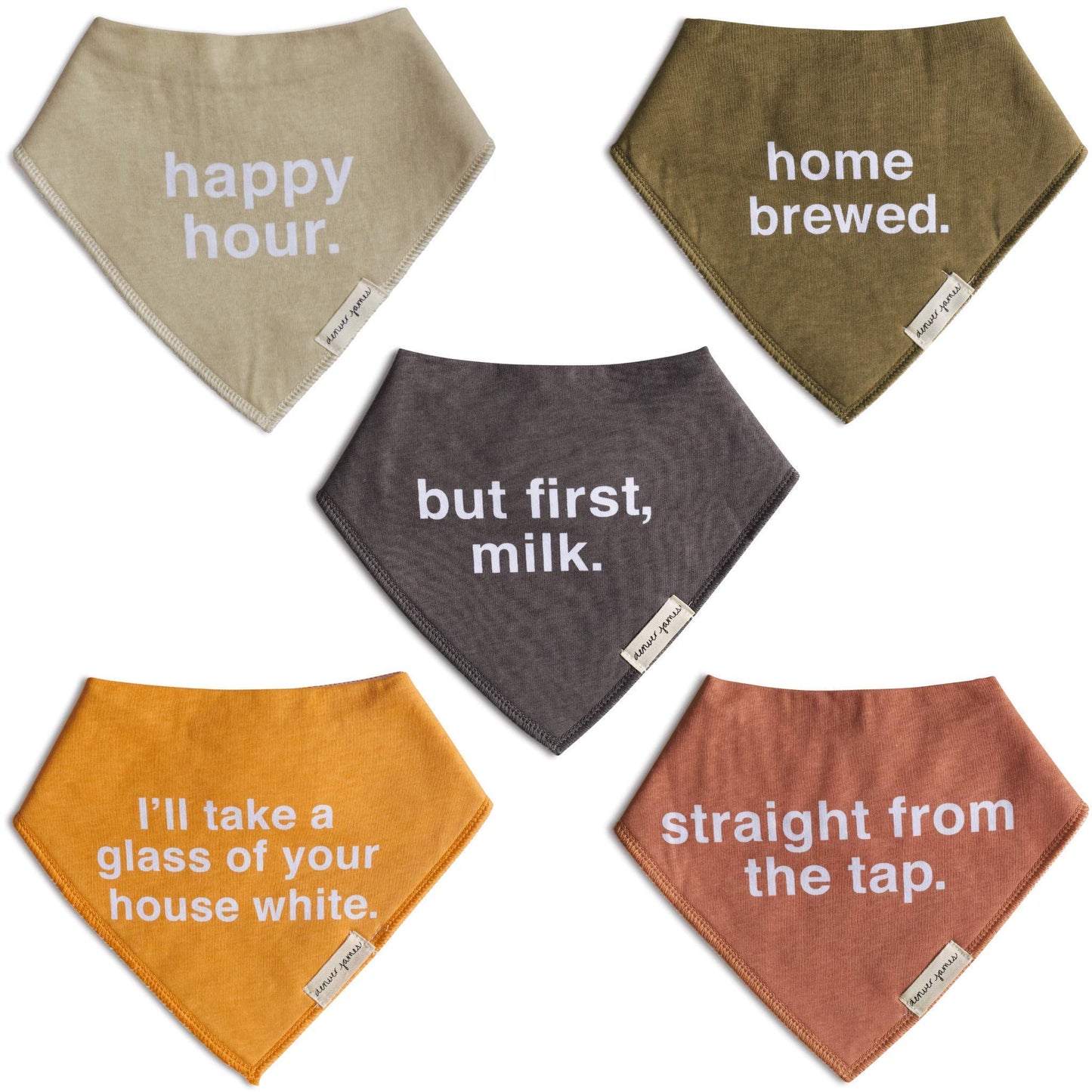 Denver James Bandana Feeding Drool Baby Bib I Soft Organic Cotton I Fleece Back