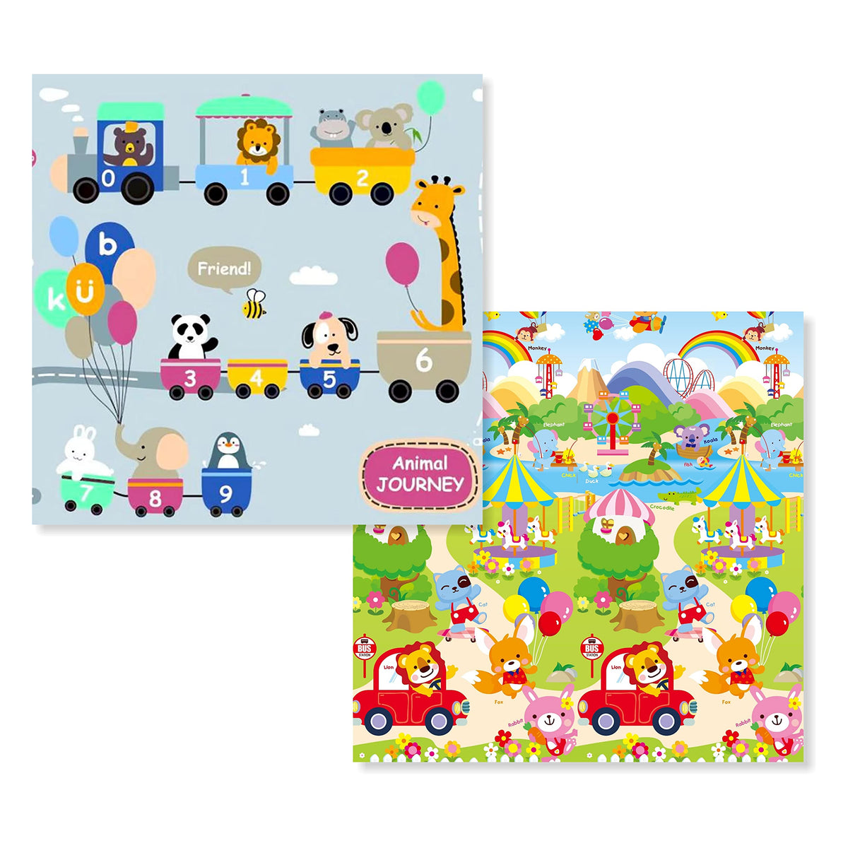 Meditive Large Reversible Baby Play Mat,Bpa Free Learning&Crawling Foldable Foam Mat For Kids,Xpe Foam Baby Play Mat,White  Pac