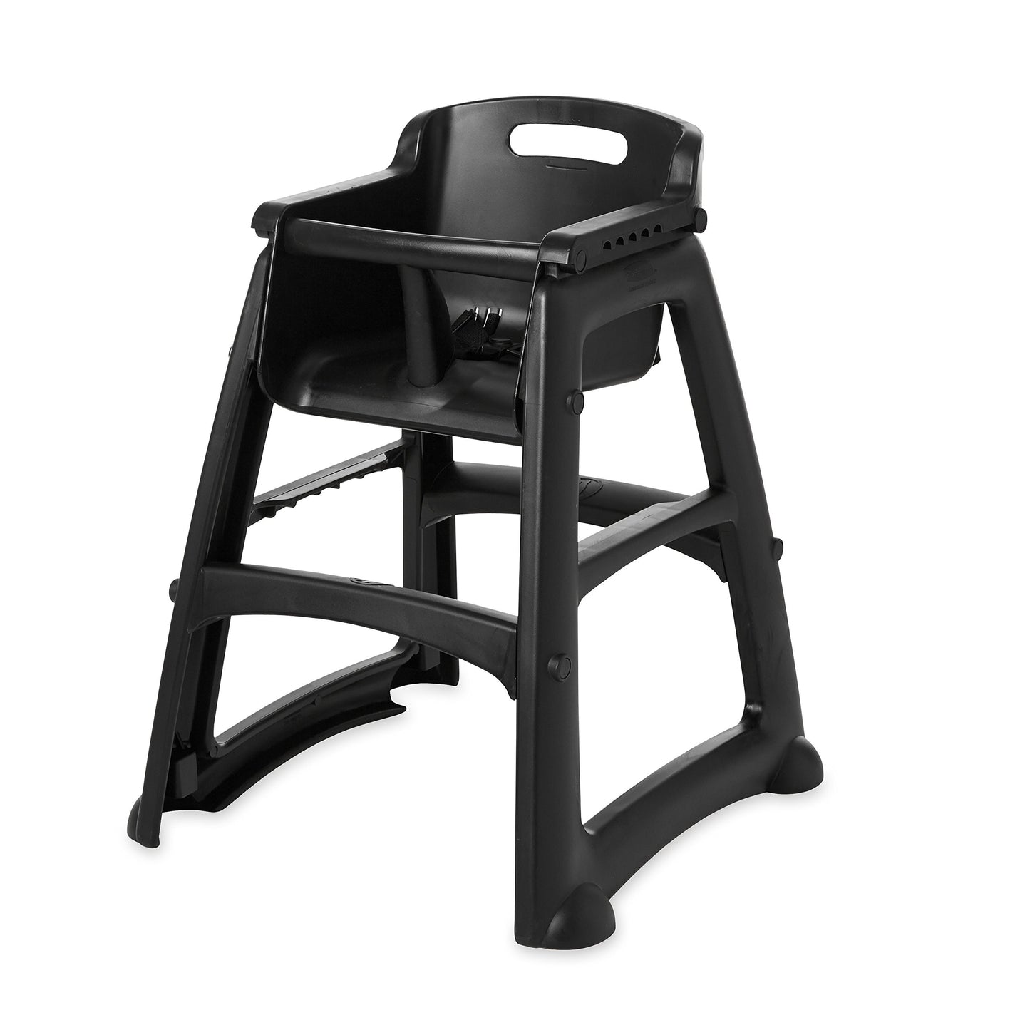 Rubbermaid Commercial Products Sturdy High-Chair, 33Lb Capacity, Black, Pre-Assmbled, Stackable, Fits Under Table For Child/Baby