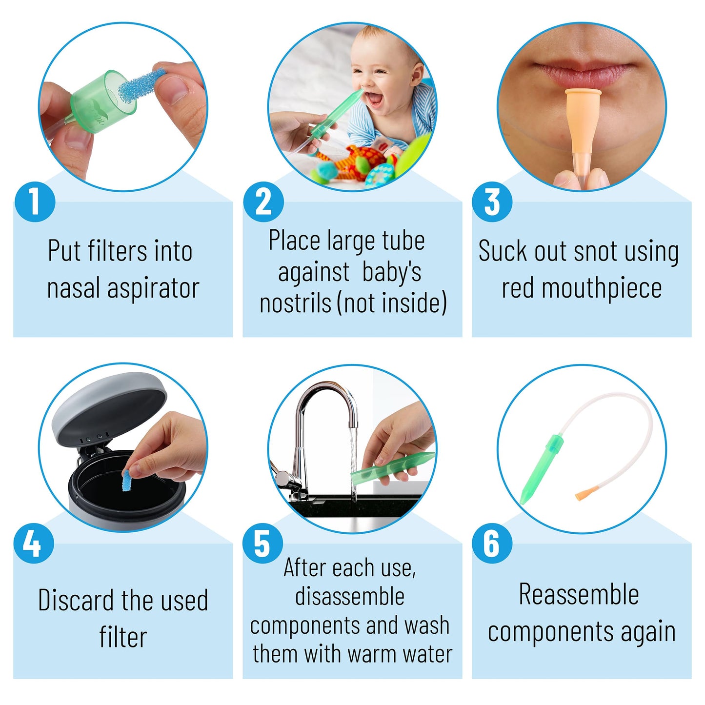 Mr. Pen- Baby Nasal Aspirator, Green & Orange Nasal Aspirator For Baby, Nasal Suction For Babies, Nose Aspirator For Babies, Nos