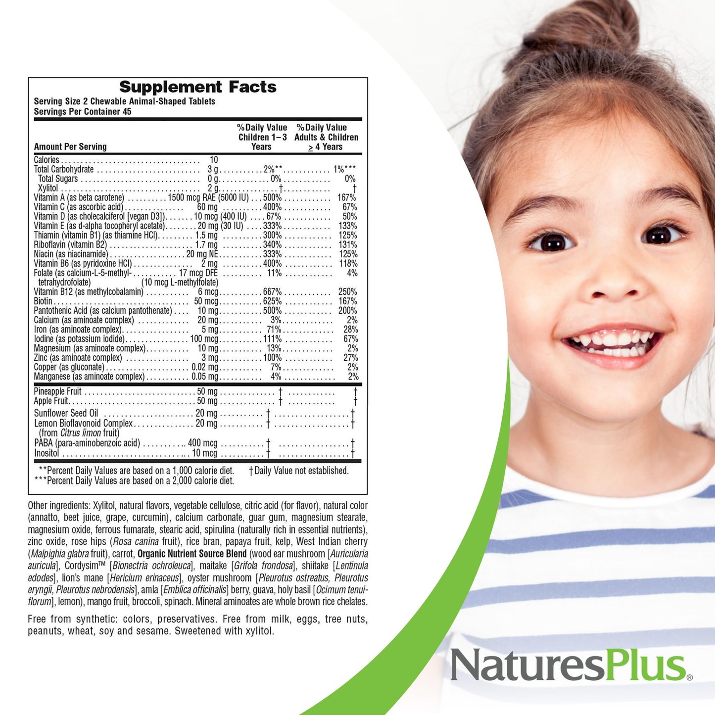 Natures Plus Animal Parade Sugar-Free Children'S Multivitamin - Assorted Cherry, Grape & Orange Flavors - 90 Chewable Tablets -
