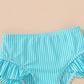 Younger Tree Toddler Girls Two Pieces Swimsuit Color Block Stripe Swimwear Summer Beach Bathing Suit 18M-5T(Blue 12-18 Months)