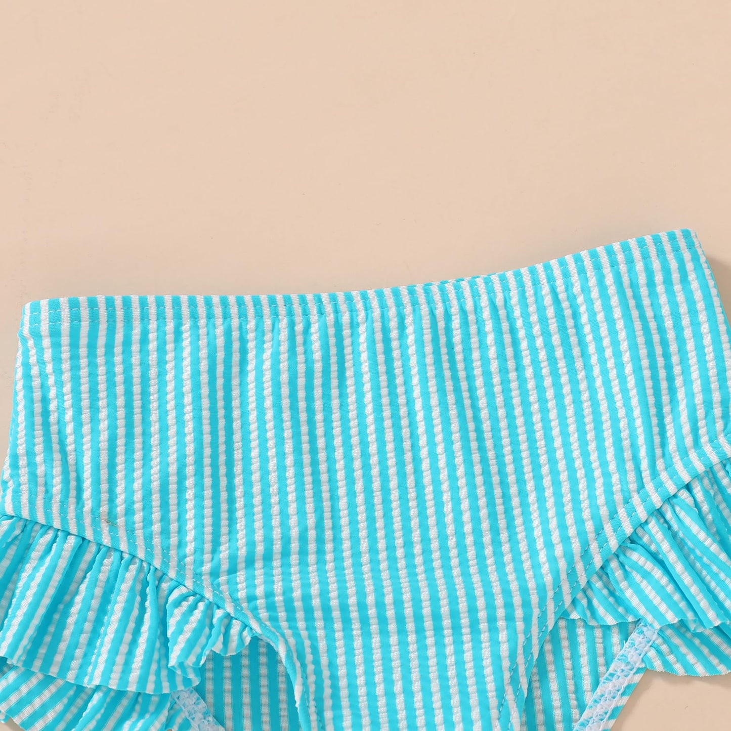 Younger Tree Toddler Girls Two Pieces Swimsuit Color Block Stripe Swimwear Summer Beach Bathing Suit 18M-5T(Blue 18-24 Months)