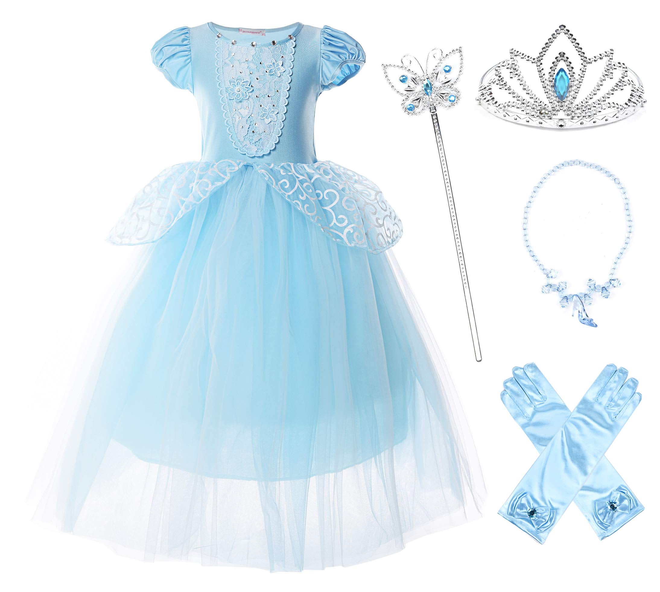 Jerrisapparel Girls Princess Costume Puff Sleeve Fancy Birthday Party Dress Up ( WBBAPB07MH1D6GT