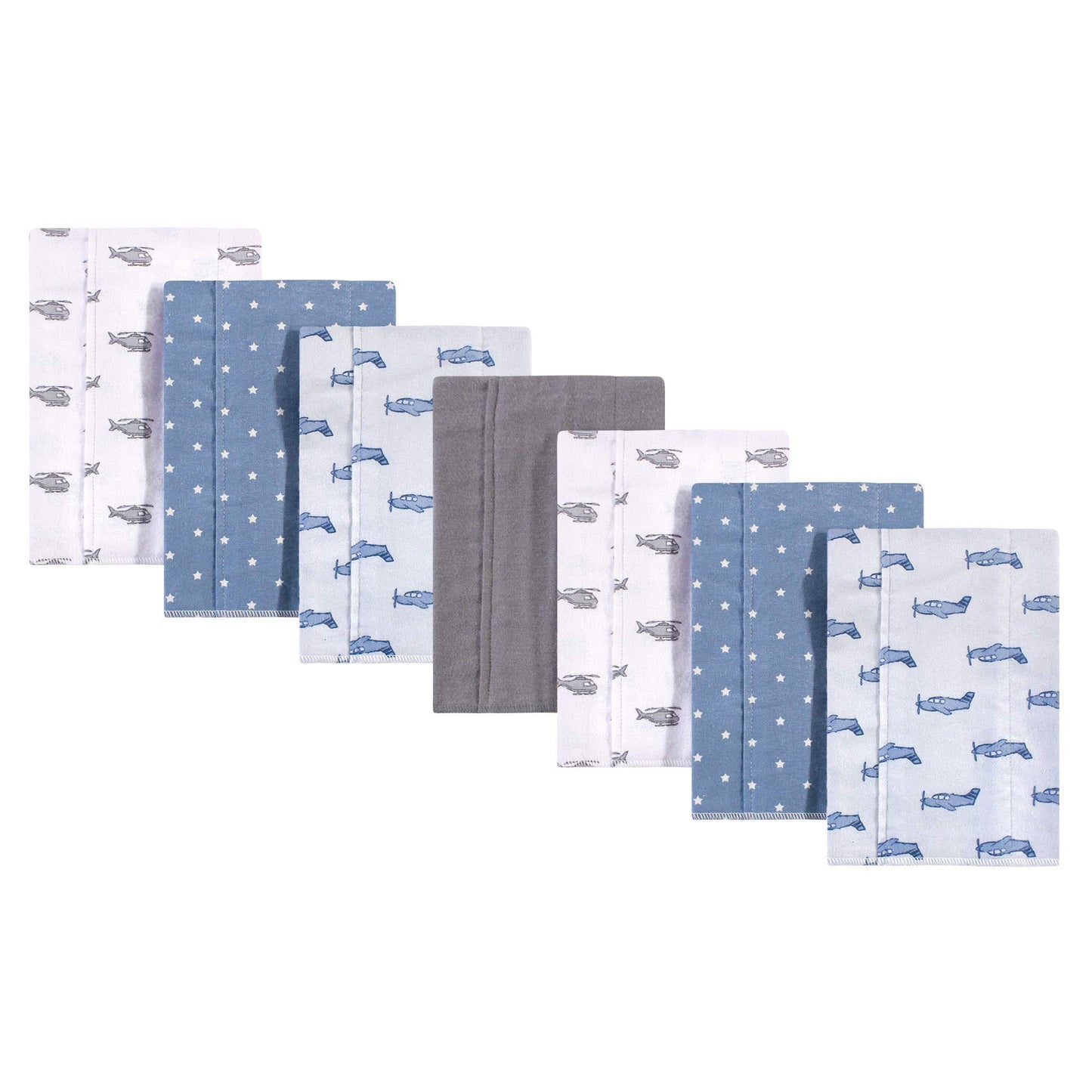Hudson Baby Unisex Baby Cotton Flannel Burp Cloths, Airplanes Helicopters, One Size