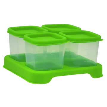 Green Sprouts Fresh Baby Food Unbreakable Cubes (4Oz/4Pk) | Store, Carry, & Serve Homemade Baby Food | Lid Provides Leak-Proof S