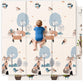 UANLAUO Foam Play Mat for Baby - Foldable Play Mats for Floor 59 x 59 Thick Foam Mats for Kids Reversible Educational Crawling M