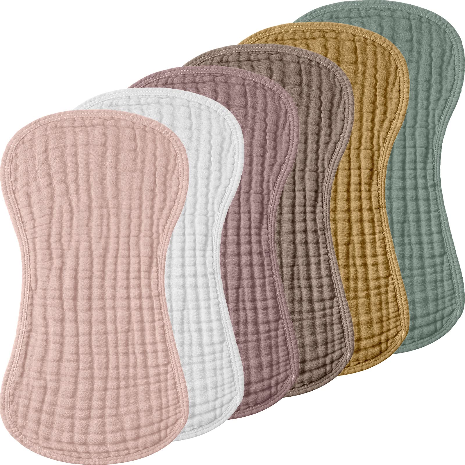 Frienda 6 Pack Muslin Burp Cloths Cotton Large 20x 9 Extra Absorbent and Soft Baby Burping Cloth for Baby Boy Girl Unisex(No