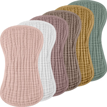 Frienda 6 Pack Muslin Burp Cloths Cotton Large 20x 9 Extra Absorbent and Soft Baby Burping Cloth for Baby Boy Girl Unisex(No